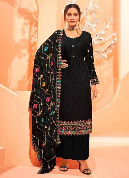 Black Colour Dulhan Radha New Latest Designer Festive Wear Georgette Plazzo Suit Collection 842